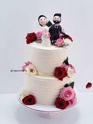 Pastel de Boda Con Flores Naturales