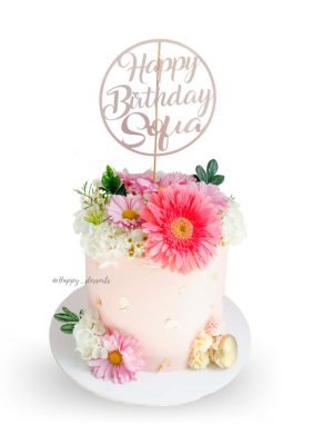 Pastel de Cumpleaños Con Flores