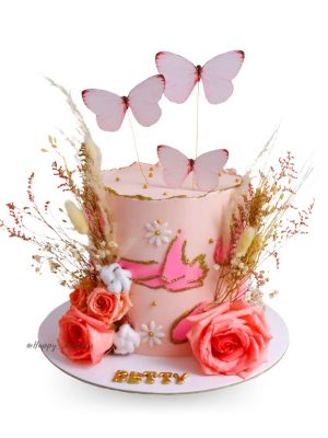 Pastel Butterflies Pink