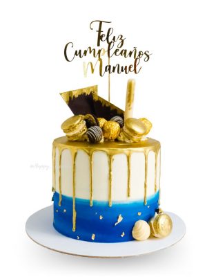 Pastel Drip & Macarrones