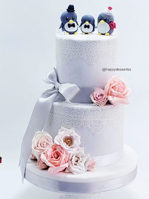 Pastel de Boda Pingüinos