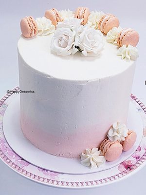 Pastel de 2 Tonos Con Macarones