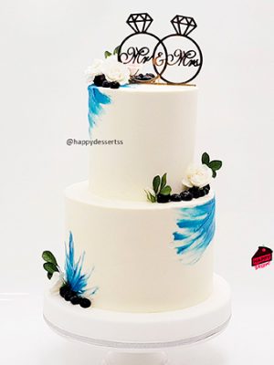 Pastel de Boda decorado con Arándanos