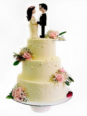 Wedding Cake  con Flores Naturales