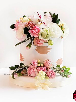 Pastel De Orquides Naturales y Otras Flores