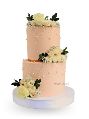 Pastel Rosa con perlitas