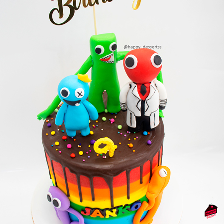 Pastel de Rainbow Friends - HAPPY DESSERT Pastel de Rainbow Friends