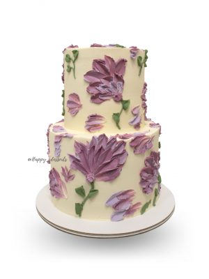 Pastel de flores lilas