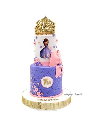 Pastel Princesa Sofia - 2 pisos con Corona