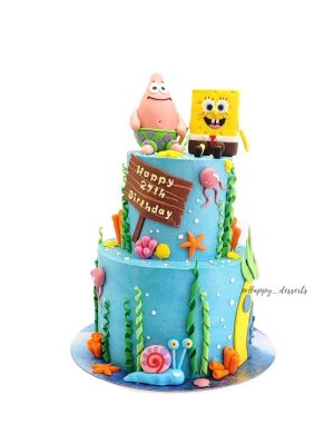 Pastel de Bob Esponja y Patricio