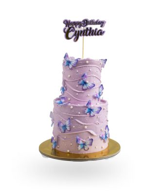 Pastel de Mariposas Moradas