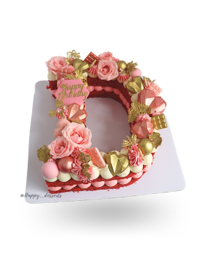 Pastel rosa - letra D