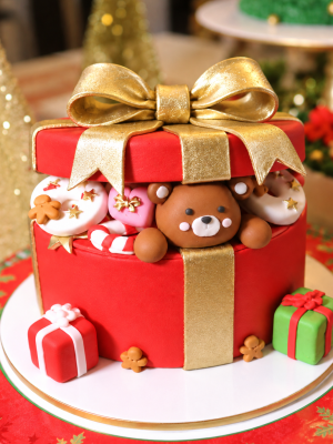 Pastel Osito de Navidad