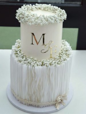 Torta de Boda 2 Pisos con Flores Naturales – Nueva Tendencia